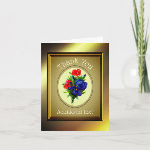 Blue Iris Bouquet Personalisiert Dankeschön Karte