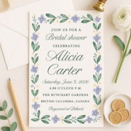 Blue Iris Bridal Shower Invitations - Editable Einladung