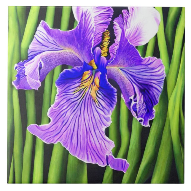 Blue Iris Decorative Keramik Tiles Fliese (Vorderseite)