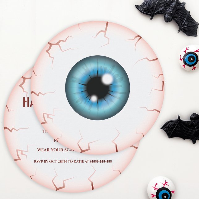 Blue Iris Eyeball Bloodshot Eye Halloween-Party Einladung (Von Creator hochgeladen)
