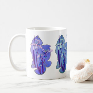 Blue Iris floral Art Personalisiert Kaffeetasse