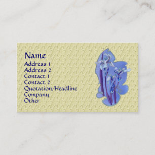 Blue Iris floral Design Business Card Visitenkarte