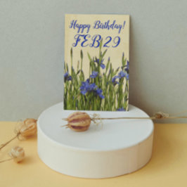 Blue Iris floral Leap Tag Geburtstag Karte