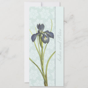 Blue Iris Floral Wedding Einladung