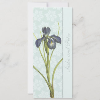 Blue Iris Floral Wedding Einladung