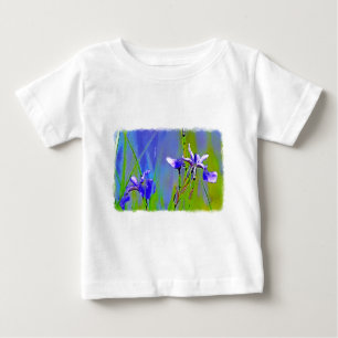Blue Iris Garden Blume Florenz Designer Kunst Baby T-shirt