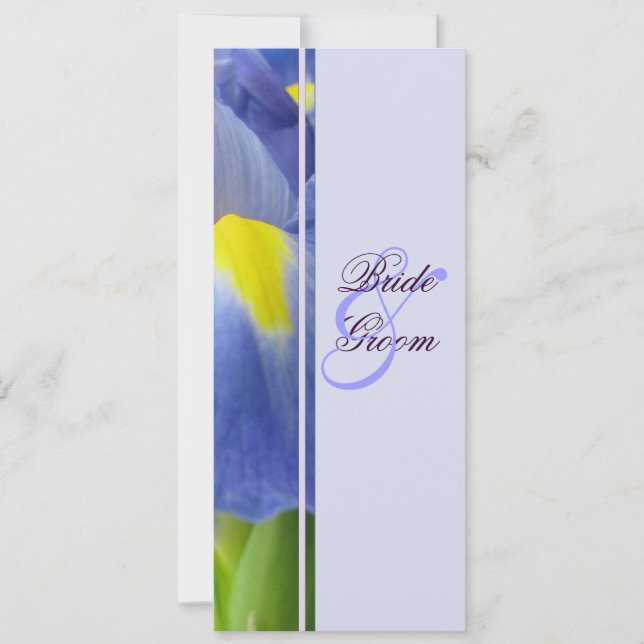 Blue Iris Hochzeitseinladung Einladung (Vorderseite)