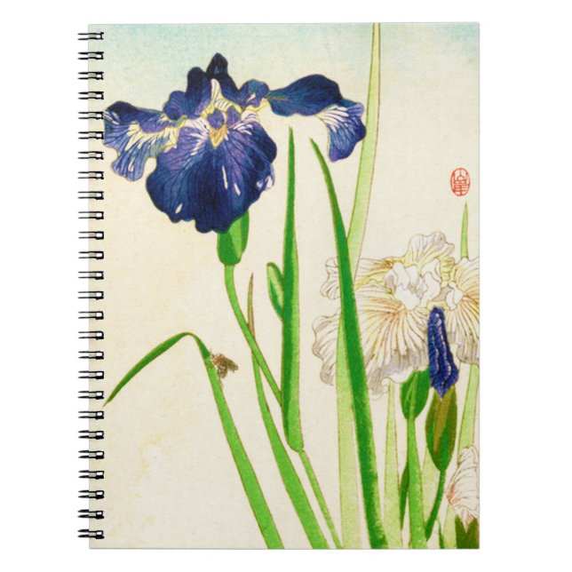 Blue Iris - Japanischer Aquarelldruck Notizblock (Vorderseite)