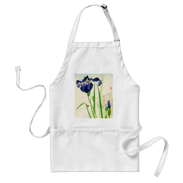 Blue Iris - Japanischer Aquarelldruck Schürze (Vorne)