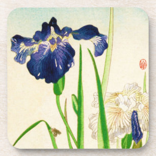 Blue Iris - Japanischer Aquarelldruck Untersetzer
