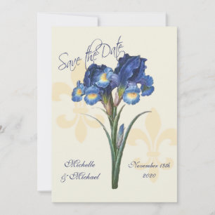 Blue Iris Lilie Save the Date