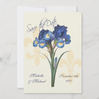 Blue Iris Lilie Save the Date