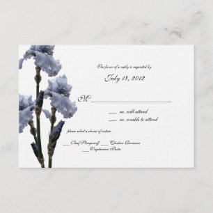 Blue Iris Response Card RSVP Karte