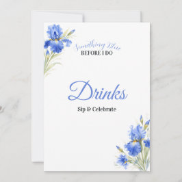 Blue Iris Something Blue Bridal Shower Drinks Sign Einladung