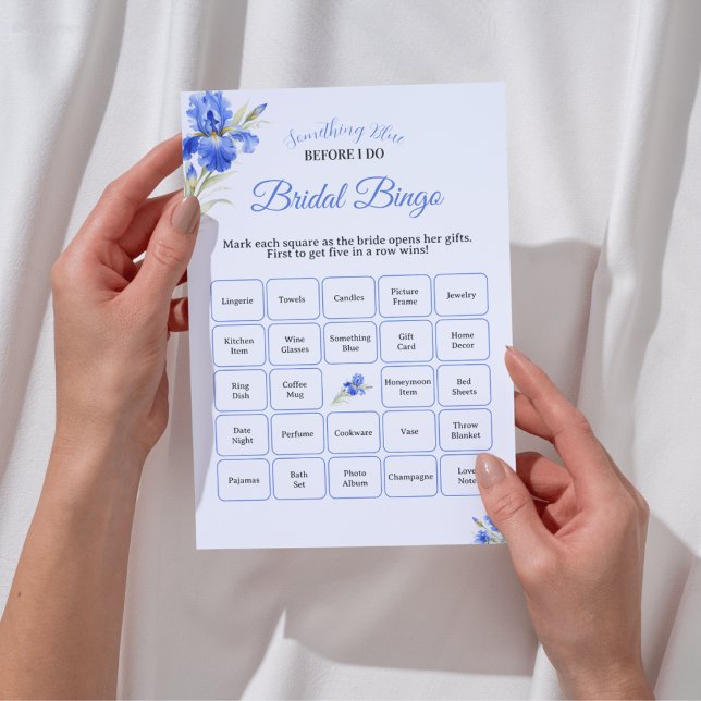Blue Iris Something Blue Bridal Shower Game Bingo Einladung (Blue Iris Something Blue Bridal Shower Game Bingo Invitation
)