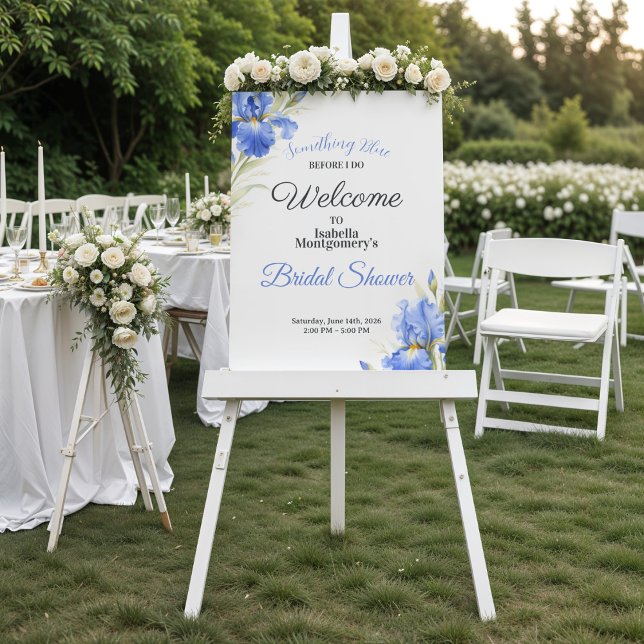 Blue Iris Something Blue Bridal Shower Welcome Poster (Blue Iris Something Blue Bridal Shower Welcome Poster
)