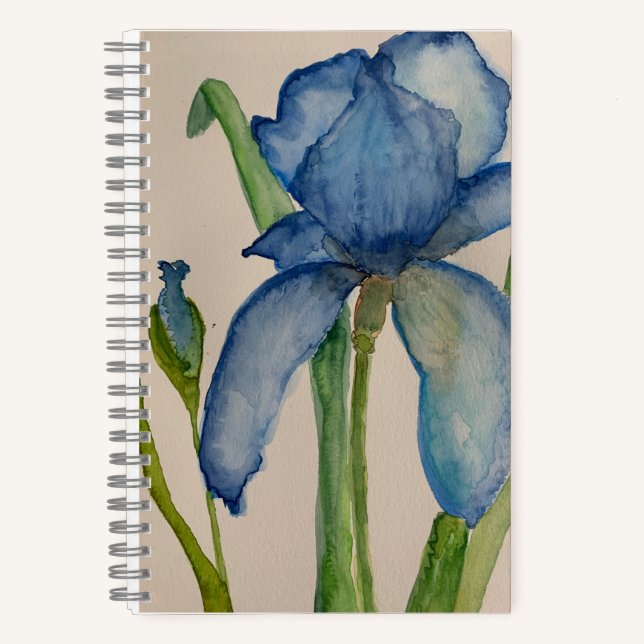 Blue Iris Spiral Notebook Notizbuch (Vorderseite)