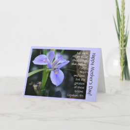 Blue Iris w Verse on Liebe, Muttertagskarte Karte