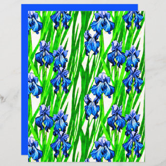 Blue Iris Watercolor-Muster