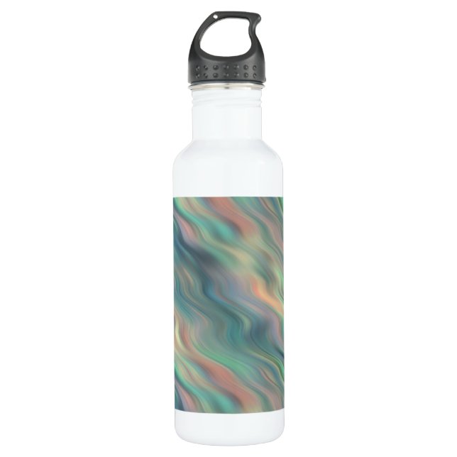 Blue Iris Wavy Texture Trinkflasche (Vorderseite)