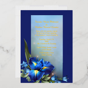 Blue Iris Wedding  Folieneinladung