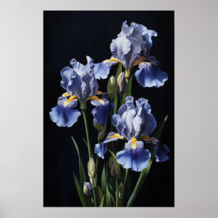 Blue Irische Blume Art Print Poster