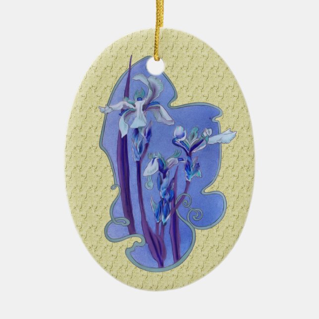 Blue Irises Blume Art Ornament (Vorne)