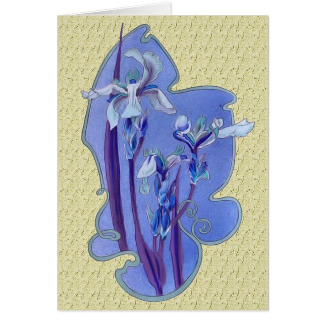 Blue Irises floral Art Design Card (Vorne)