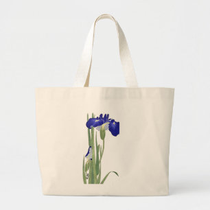 Blue Irises von Ohara Koson Jumbo Stoffbeutel