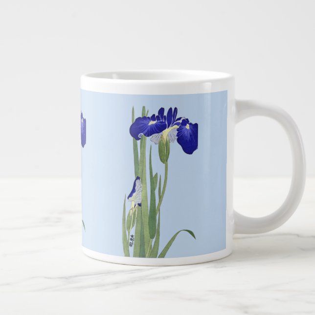 Blue Irises von Ohara Koson Jumbo-Tasse (Rechts)