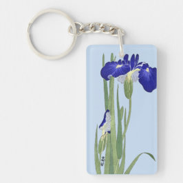 Blue Irises von Ohara Koson Schlüsselanhänger