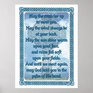 Blue Irish Blessing Poster
