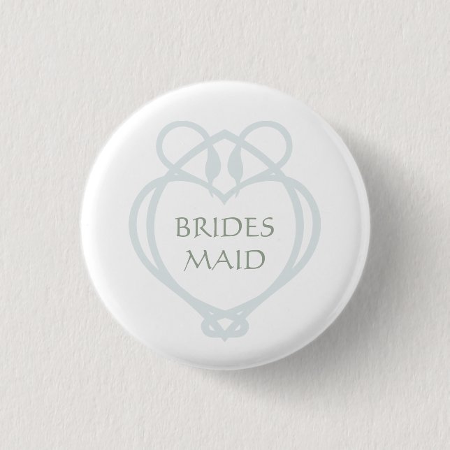 Blue Irish Celtic Swan Liebe kennt Bridesmaid Button (Vorderseite)