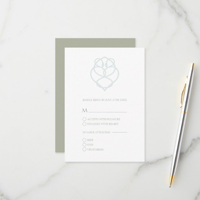 Blue Irish Celtic Swan Liebe Knot Wedding RSVP Car (Vorderseite/Rückseite Beispiel)