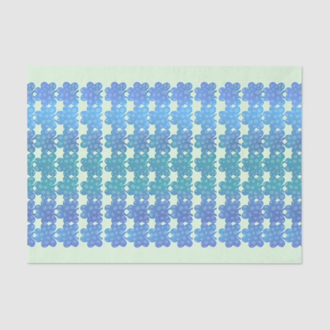 Blue Irish Kleeblatts auf Light Green Seidenpapier (Vorderseite)