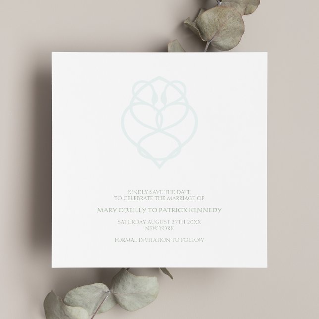 Blue Irish Swan Liebe Knot Wedding Save the Date (Von Creator hochgeladen)