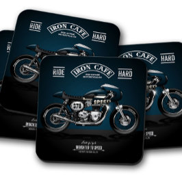 Blue Iron Café Motorrad Untersetzer | UNTERSETZER 