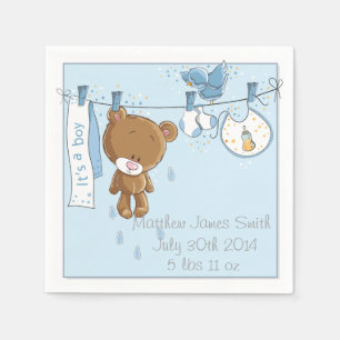 Blue It is a Boy Baby Shower Party Napkins Serviette