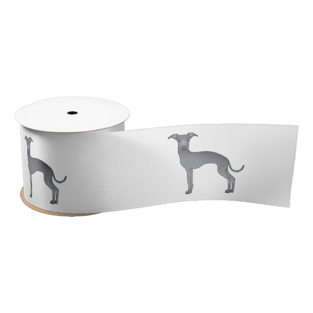 Blue Italian Greyhound Cartoon Dog Illustrationen Satinband (Spule)