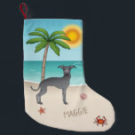 Blue Italian Greyhound im Tropical Summer Beach Kleiner Weihnachtsstrumpf<br><div class="desc">Ein originelles Destei Design,  das die italienische Grauhunde-Rasse hervorhebt. Ideal für Hundefreunde oder für alle,  die dieses geliebte Sightseeing in stilvollem Ambiente feiern möchten.</div>