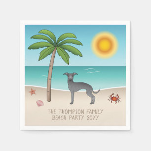 Blue Italian Greyhound im Tropical Summer Beach Serviette