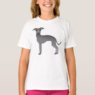 Blue Italian Greyhound Niedlich Cartoon Dog Design T-Shirt