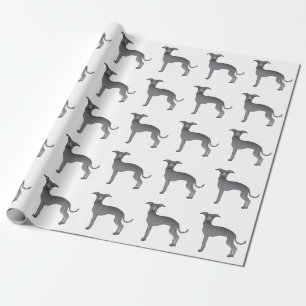 Blue Italian Greyhound Niedlich Cartoon Dog Muster Geschenkpapier