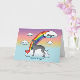 Blue Italian Greyhound Niedlich Dog Rainbow Memori Karte