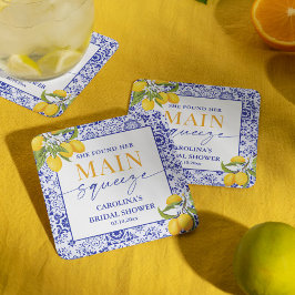 Blue Italian Lemon Main Squeeze Brautparty Rechteckiger Pappuntersetzer
