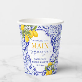 Blue Italian Main Squeeze Brautparty Lemon Pappbecher