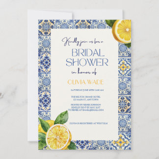 Blue Italian Title Bridal Shower Einladung