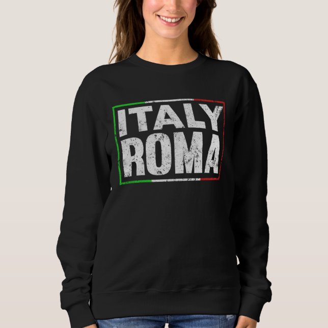 Blue Italy Flag Italian Girl Italia Rome 1 Sweatshirt (Vorderseite)