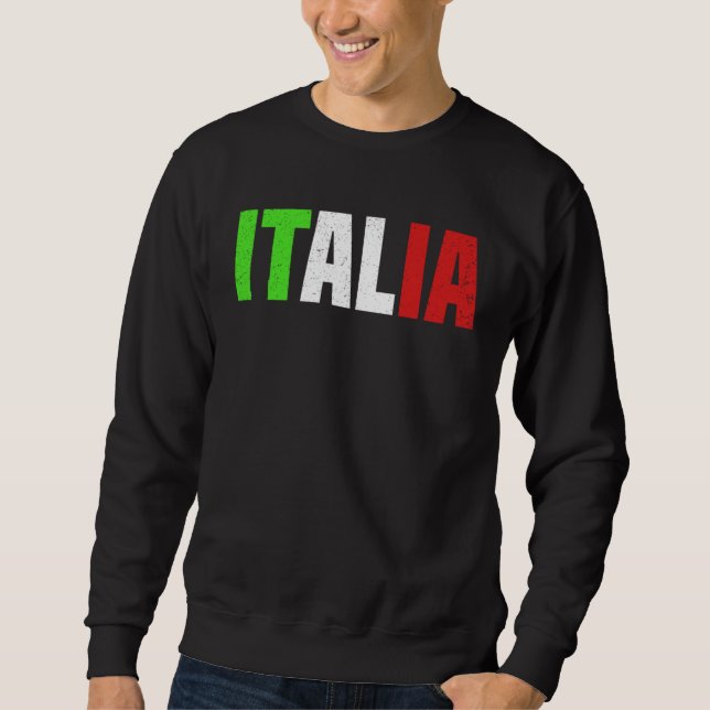 Blue Italy Flag Italian Girl Italia Rome  2 Sweatshirt (Vorderseite)