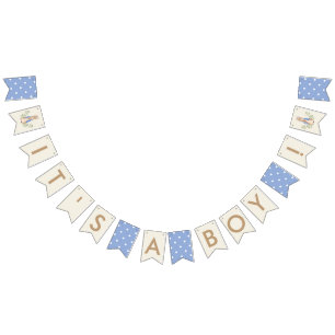 Blue It's a Boy Baby Shower Peter Rabbit Wimpelkette